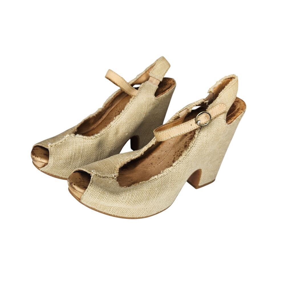 Naya Wedge Heel Platform Peep Toe Sandals Ankle Strap Sling Back 8.5M